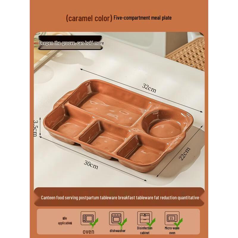 HANDUNYOU Ceramic Divided Breakfast Plate