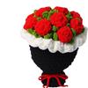 Crochet Rose Flower Bouquet,Creative Sturdy Table Centerpiece Woven Finished Handmade Knitted for Home Festival Party Wife Women