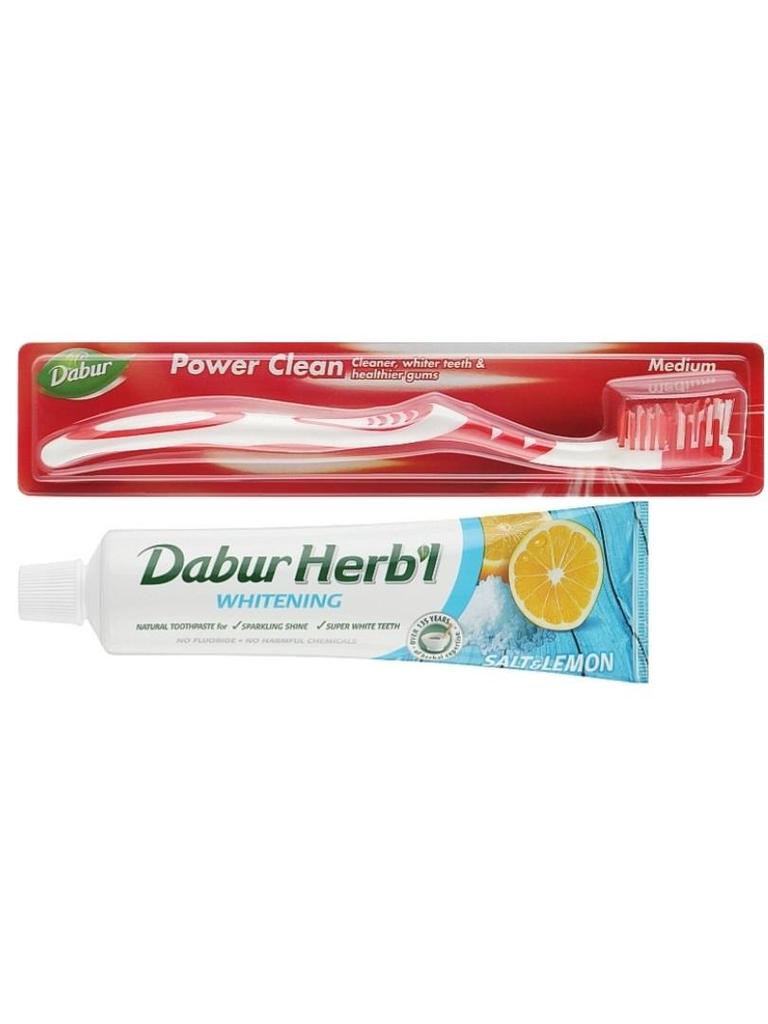 Toothpaste Bleaching Salt with Lemon HERB`L + Toothbrush