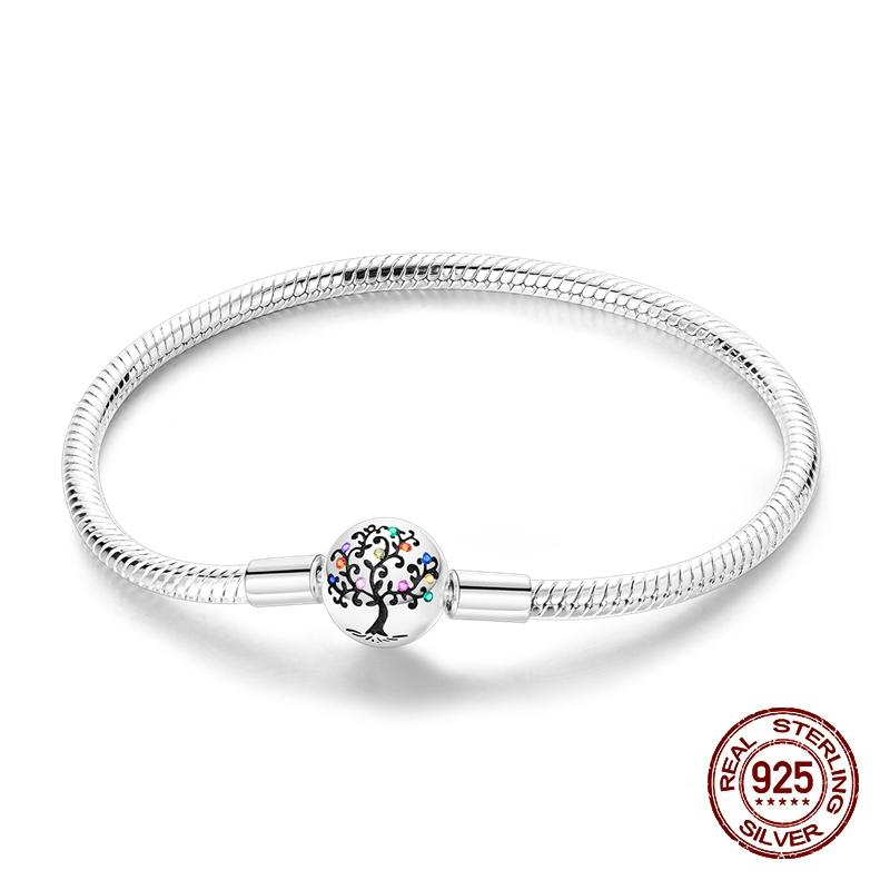 Classic Original Bracelets 925 Silver Color Love Lotus Butterfly Star Bracelets for Women DIY Charms Beads Fine Jewelry 17-20CM