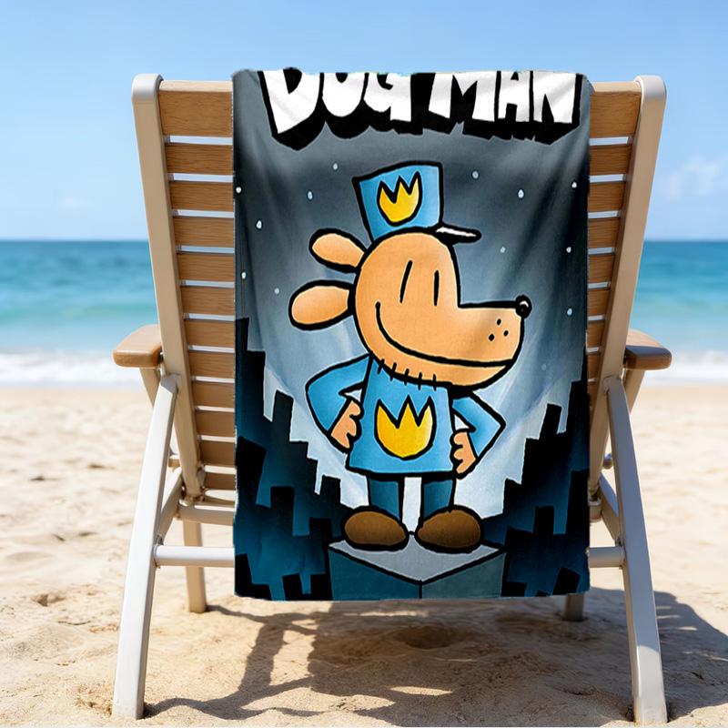 1pc DogMan1 Beach Towel, Beach and Seaside Swimming Pool Equipment, Fashion Pattern, Rectangular, Travel Essentials