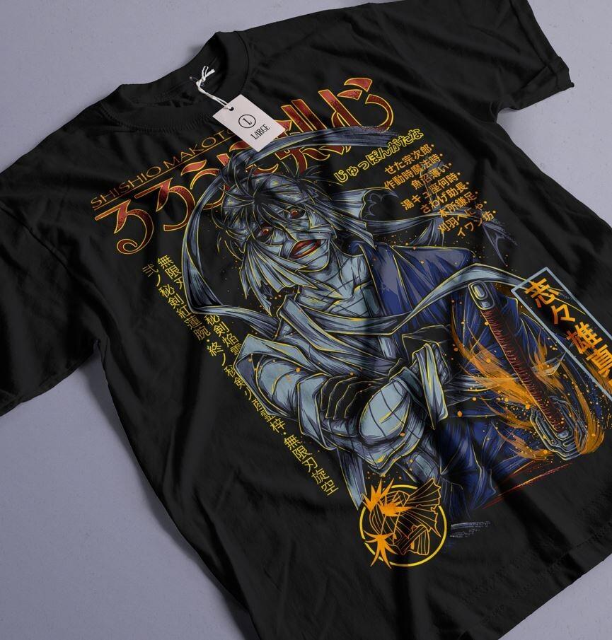 Rurouni Kenshin T-Shirt Samurai X Himura Anime Manga Sagara Yukishiro All Size