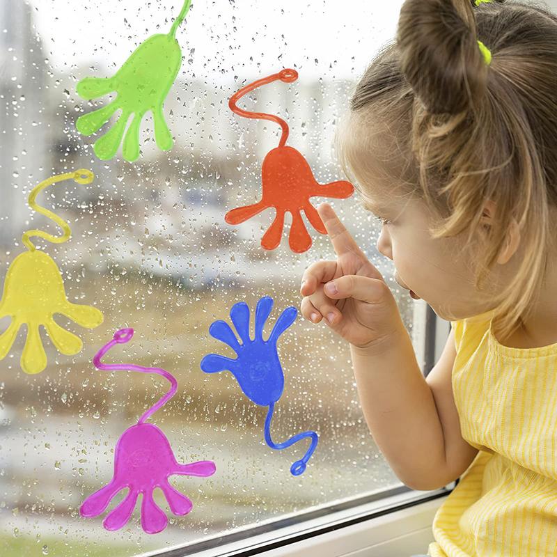 10pcs Mini Fun Sticky Hands Sensory Toys for Kids Birthday Party Favors Classroom Prizes Guest Gifts Goodie Bag Filler Toy