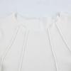 Women Black Ribbed Long Sleeve Top Round Neck Fitted New Casual Versatile Blouse
