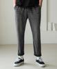 Half Cry Layout Elastic Waist Denim Pants Dp L902_Bk