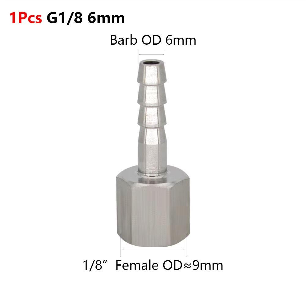 1Pcs 111 Stainless Steel Hose Barb Connector Silver Tone Straight Design Pipe Fitting Connector 6-19mm Barb Sizes