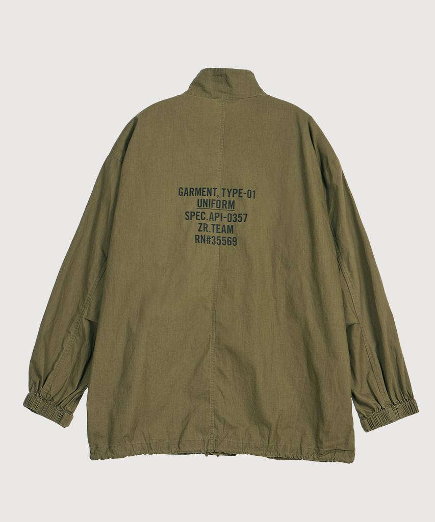 At The Moment Garment Washed Cotton Field Jacket_Olive