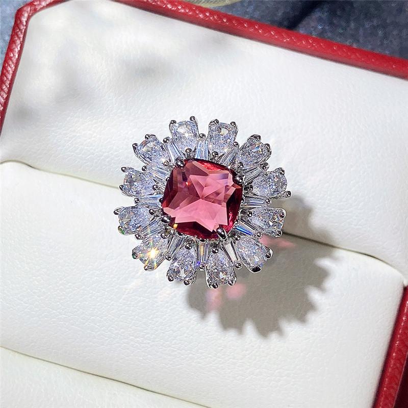 

CAOSHI Aesthetic Red Zirconia Ring Female Luxury Party Accessories Fashion Gorgeous Finger Zircon for Anniversary Ceremony 6