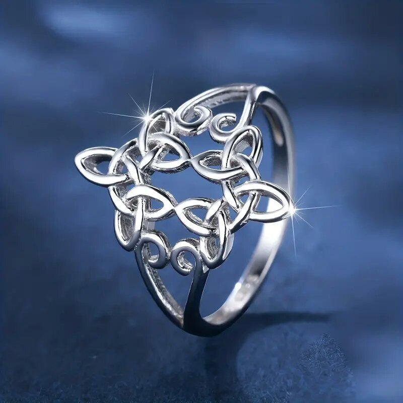 Vintage Geometric Cross Hollow Ring Female, Personalized Pattern Student Ring, Exaggerated Dance Ring