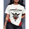 Comfortable Loose Fit Cotton Blend Crew Neck Short Sleeve Tee With 3D Print Design Women 2025