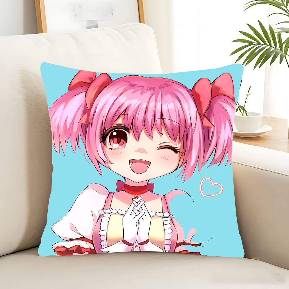 Cute Anime Puella Magi Pillow Case Removable Washable Cushion Cover – All-Season Soft Linen