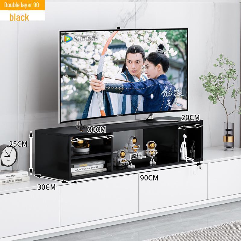 Elevated TV Stand with Storage and Height-Adjustable Bracket