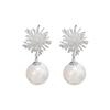 New fashion silver needle fireworks pearl stud earrings for women, light luxury temperament simple and versatile earrings earrings