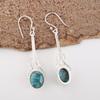 Blue Copper Turquoise Handmade Gemstone Earrings, 925 Solid Sterling Silver Earrings Dainty Silver Jewelry, For Engagement Gift