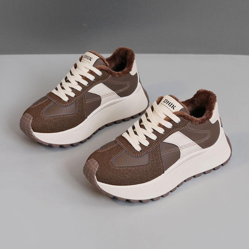 

BN025-1 New winter platform women s board shoes casual students velvet heightening splicing sports cotton shoes 40
