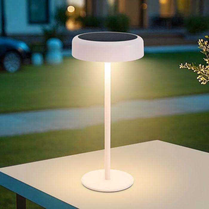 Lampe de table - NETTLIFE - 3600 mAh - Solaire rechargeable - LED blanc chaud - Tactile dimmable - Métal