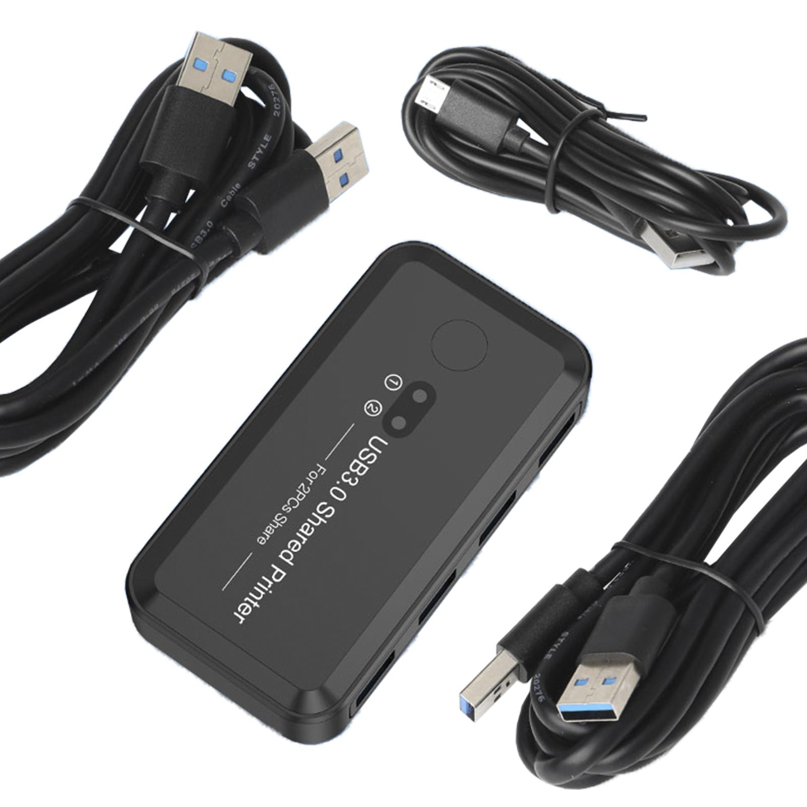 

USB3.0 Hub Switcher 2-Input 4-Output Printer Sharing Device Dual Computers Share