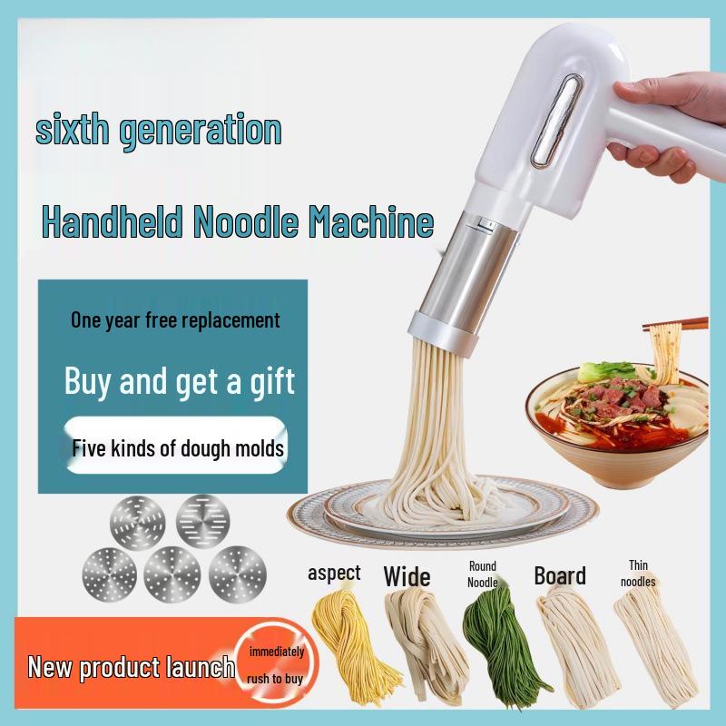 

Fully Automatic Wireless Handheld Electric Noodle Maker Includes Sausage Stuffer