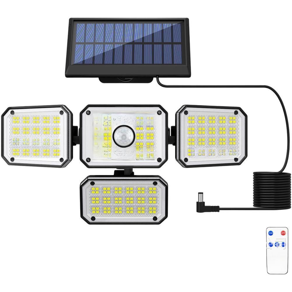 336LED Solar Wall Light Outdoor Motion Sensor Waterproof with Remote Control and 3 Adjustable Modes for Garden and Porch