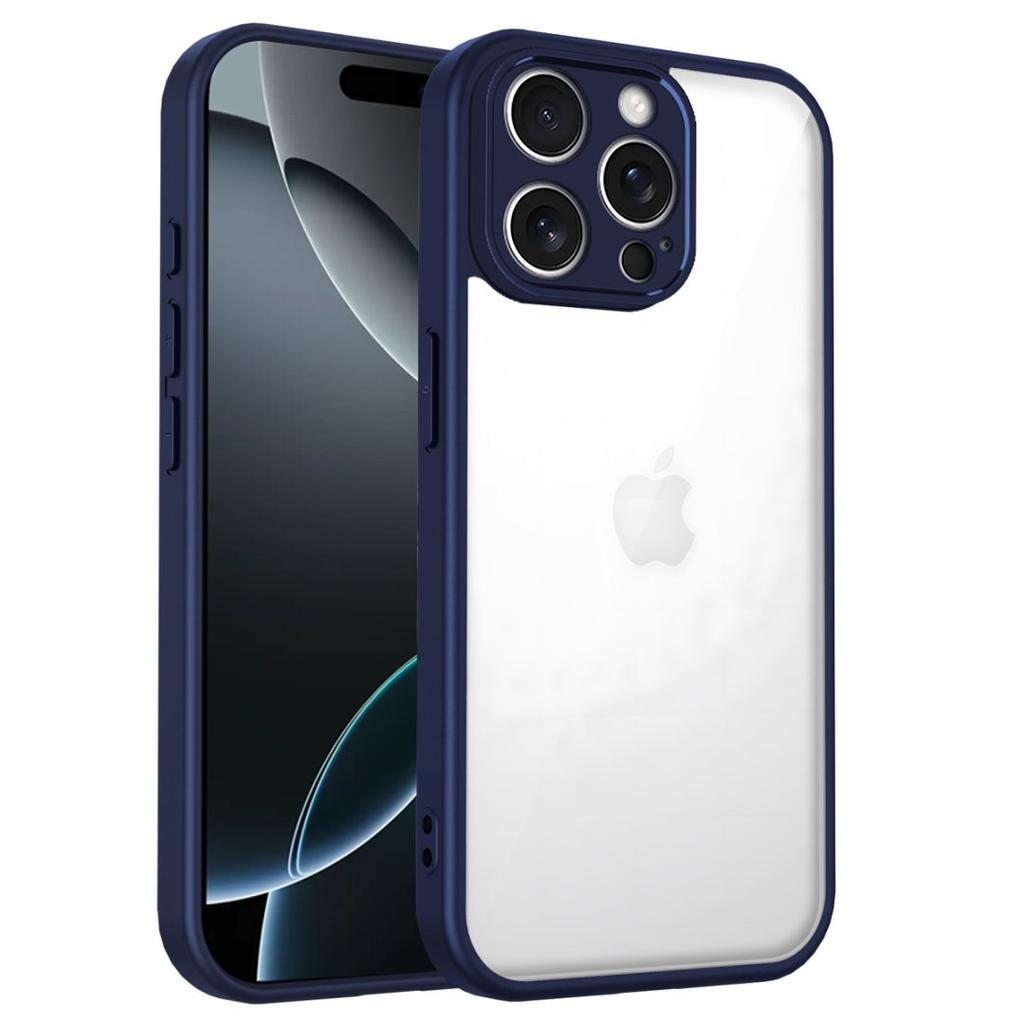 Clear Soft Frame Phone Case for iPhone 17air 16e 17 16 15 14 Plus13 12 11 Pro Max Shockproof Protection Cover Hard Acrylic Shell