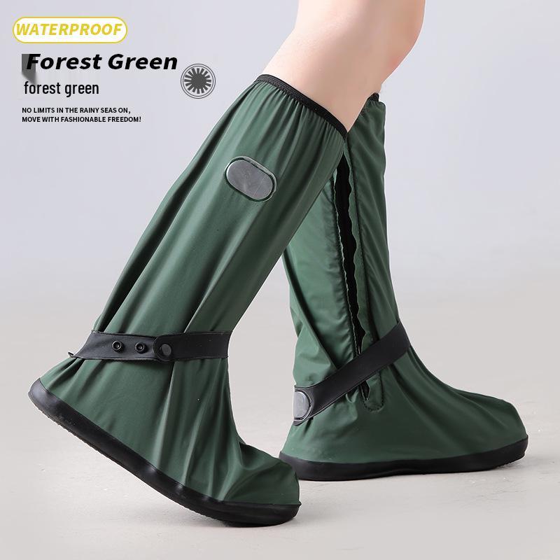 Hightop Zippered Waterproof Covers Shoe Wearresistant Rainproof Antislip Motorcycle Rain Boots