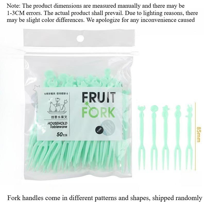 50pc Cartoon Fruit Fork Cute Animal Bento Box Decoration Fork Cake Dessert Fork Mini Cartoon Toothpick Children Lunch Accessorie