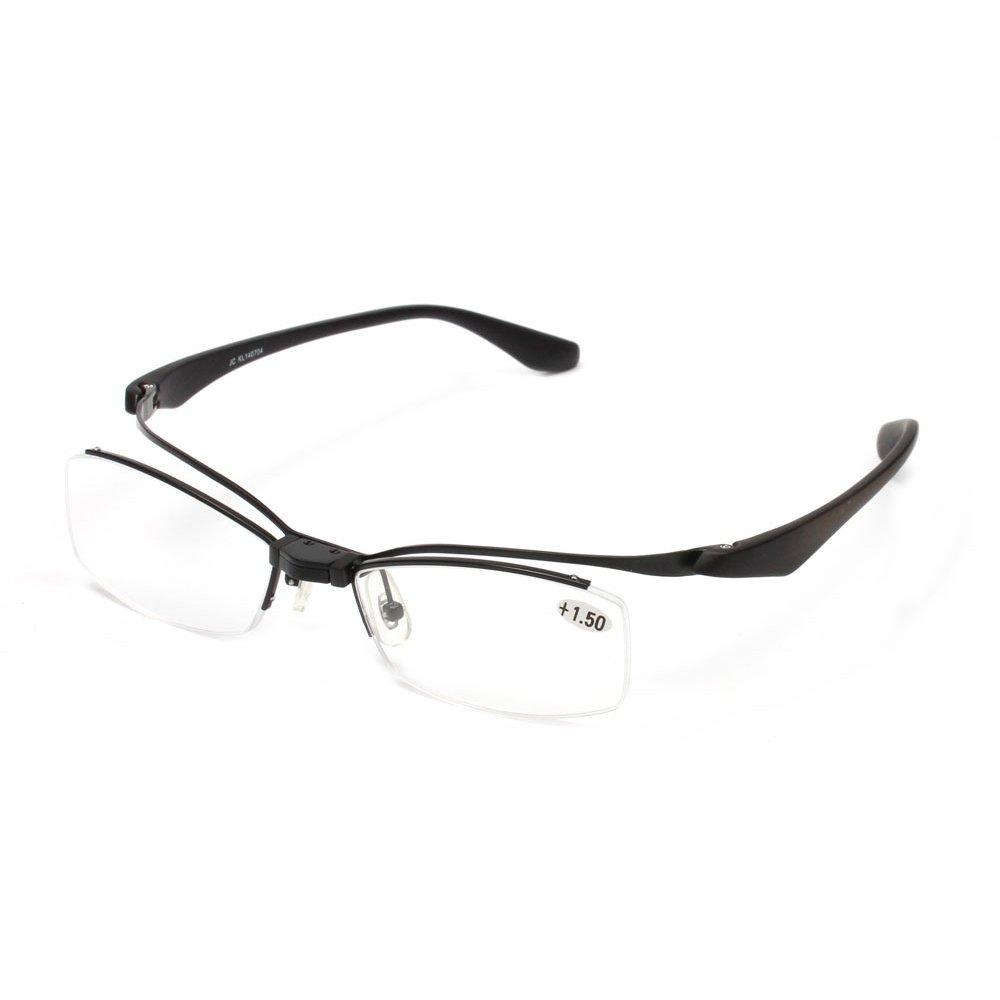 Yellowrock Reading Glasses for Women and Stylish Senior Power Range To Black Flip-Up Men, Glasses, "+1.0 +3.5" (+1.5),