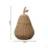 PearShaped Basket with Lid Handwoven Wicker Storage Decorative for Kids, Infant,