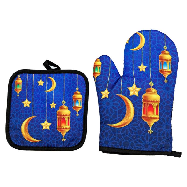 

Baking Anti-Hot Oven Gloves Pad Kitchen Mat Heat Resistant Pot Holder Ramadan Mubarak Decorations Easy to Use 1
