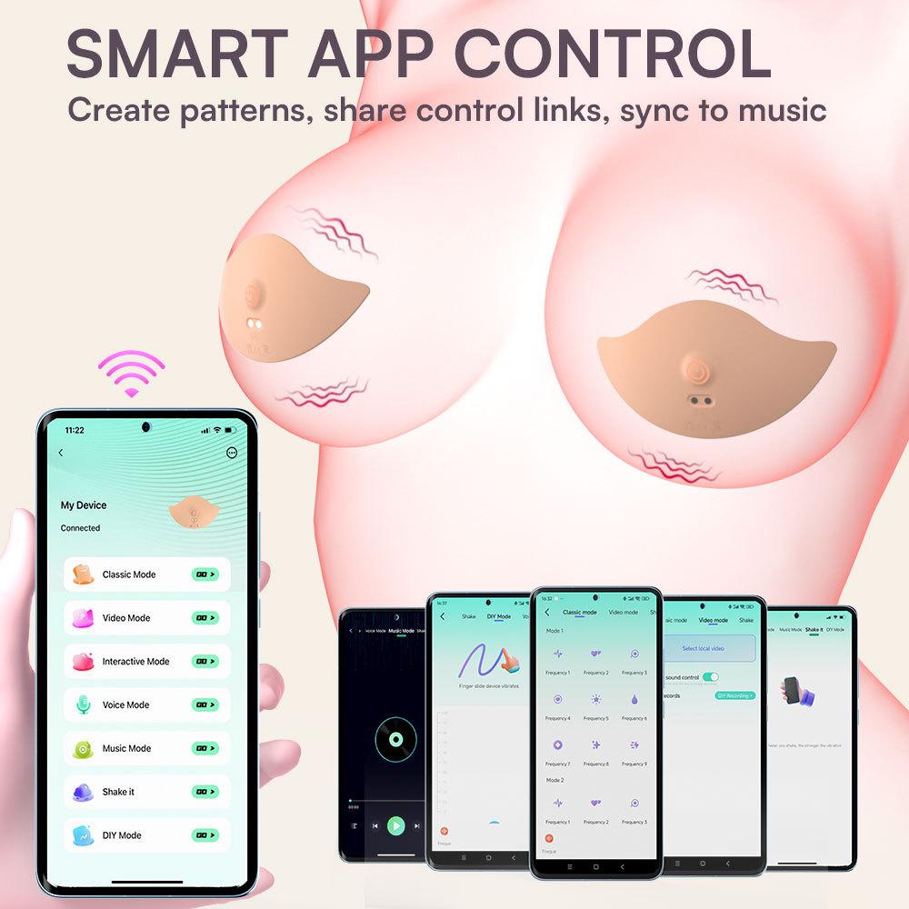 Wireless Remote Control Wearable Nipple Stimulator, Vibrating Breast Massager for Foreplay and Intimate Pleasure