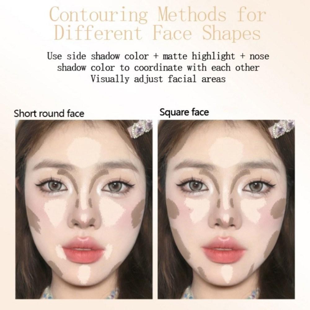 Iluminador VEECCI Highlight Contour Palette Sombra de Nariz Iluminadora Matte Maquiagem Cor Natural Longa Duração Perolada 8g