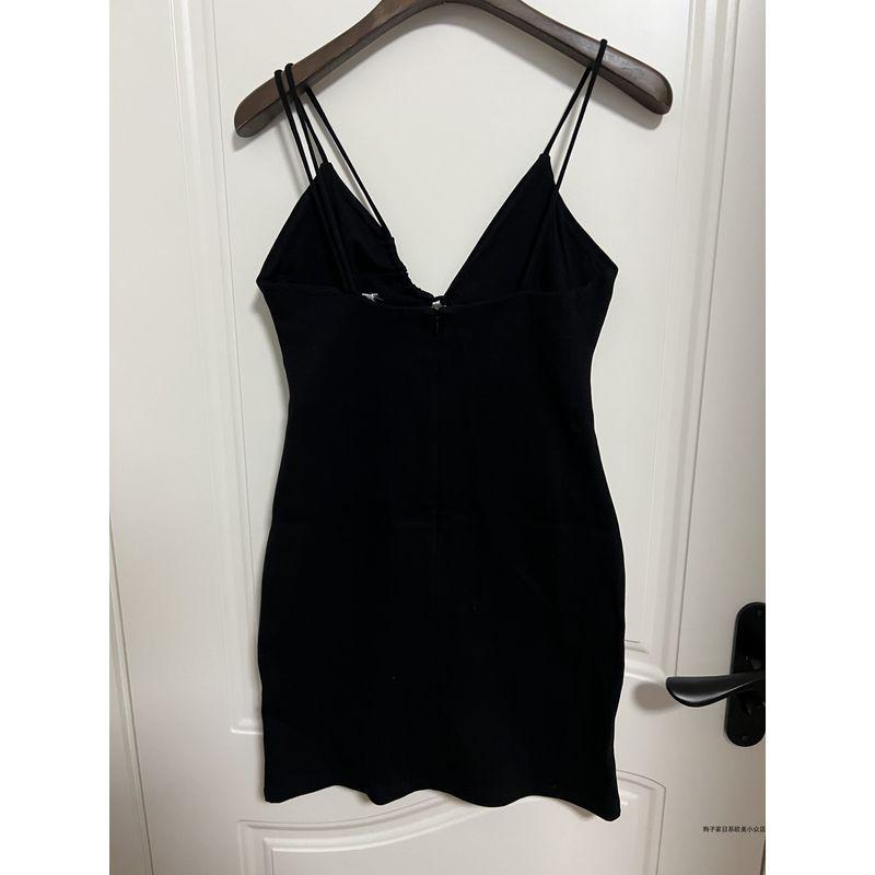 

Canada Pure Yuan Niche Oak Home Hollow Sling Slimming Stretch Sexy dresses for women Short Inner Wear Skirt Black L