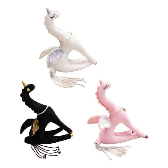 Pegasus Plush Doll 50cm/70cm Soft Stuffed Animal for Girls Fantasy Wings Faux Pearl Necklace Cute Plush Toy for Baby Toddler Kids Home Decor