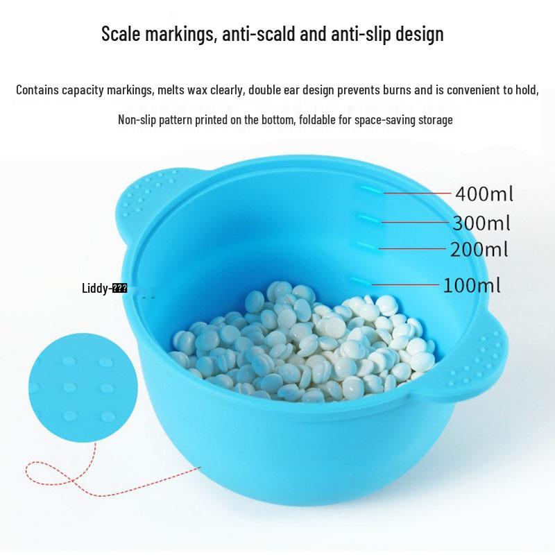 Silicone Folding Mask Bowl - Multi-functional Non-stick Wax Bean Bowl for Hair Removal