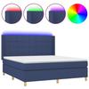 Maison Exclusive - Sommier à lattes de lit matelas et LED Bleu 160x200 cm Tissu