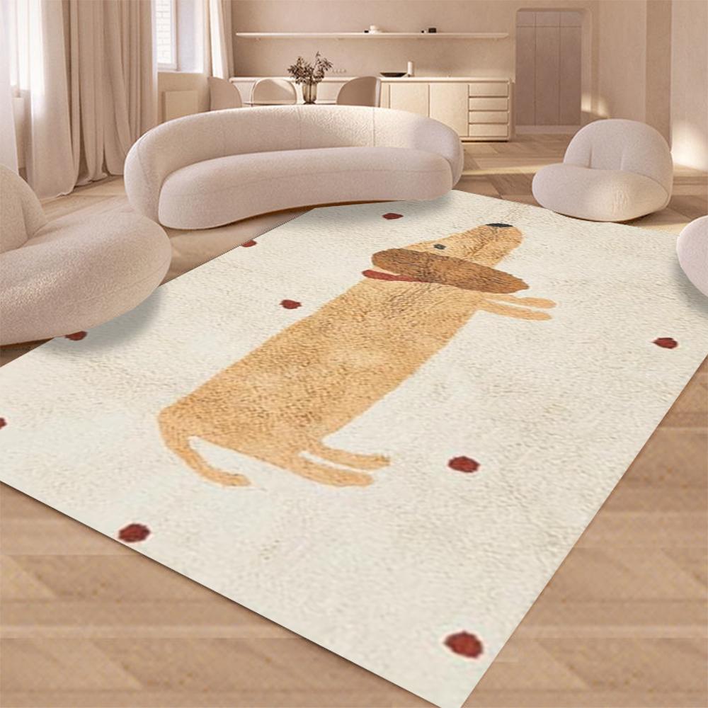 Durable Washable Giraffe Pattern Area Mat Anti-Slip for Living Room or Bedroom Decor Playful Animal Elephant Zebra Monkey Shape