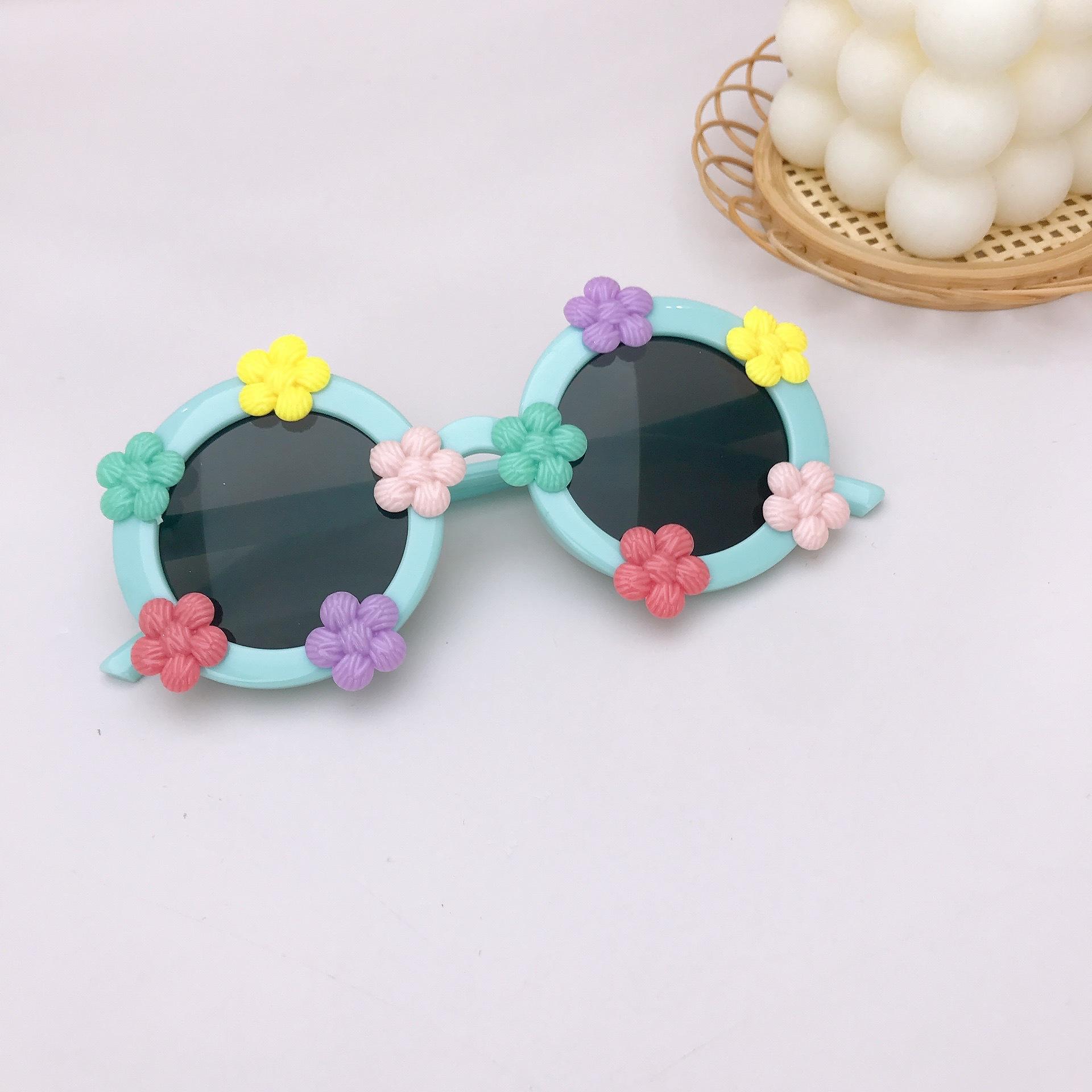 

Детские солнцезащитные очки, солнцезащитные очки, модные очки для мальчиков и девочек, милые вогнутые солнцезащитные очки с изображением цветка из мультфильма