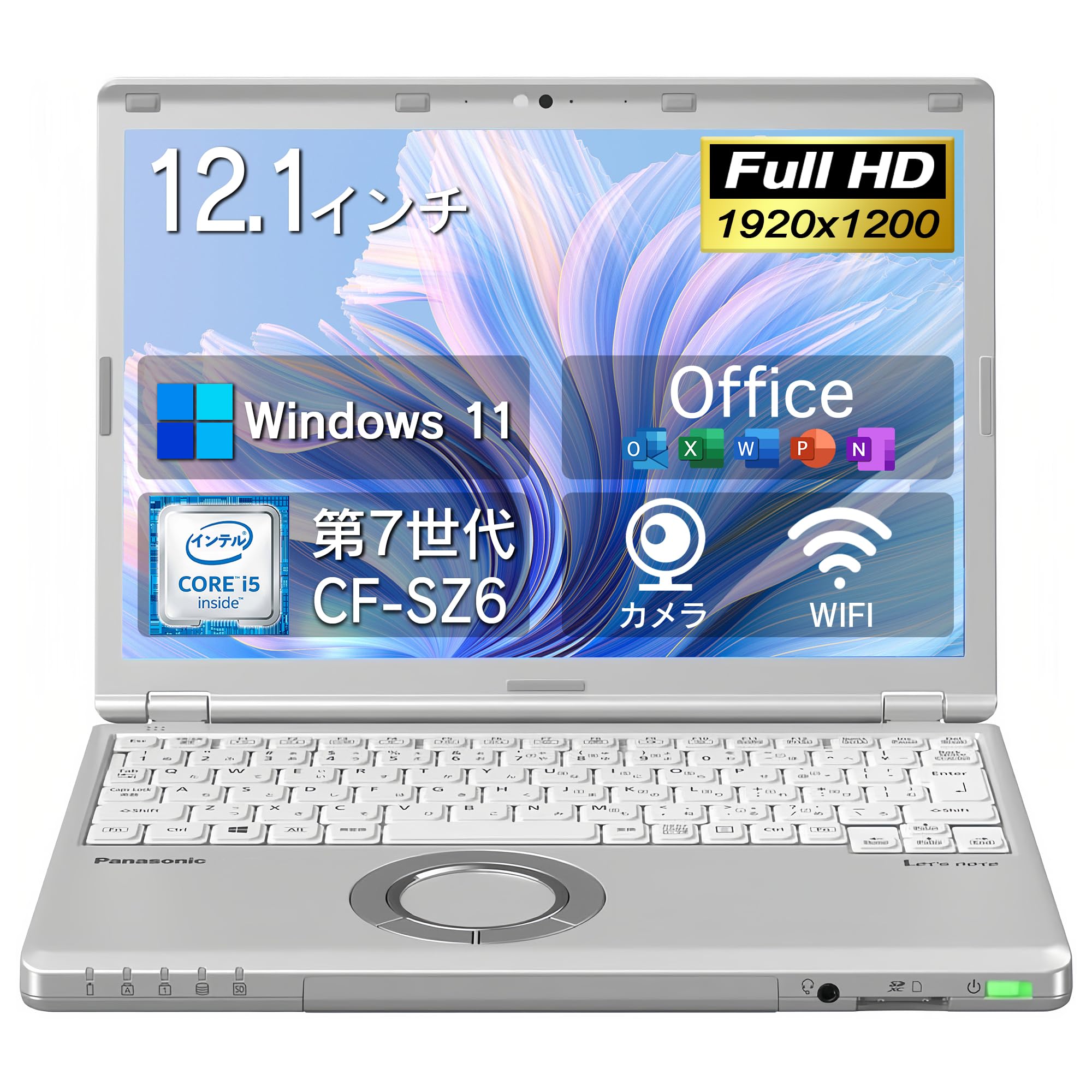 

Used 7th Generation Core 1920x1200 FHD MS Office Windows Wireless KINGSOFT Card 8GB 512GB Silver CF-SZ6 Laptop, i5, Resolution, Ultra-Lightweight,