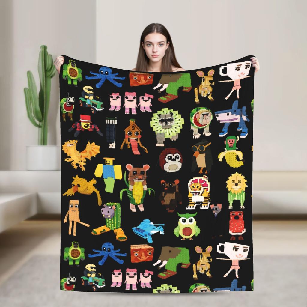 Steal a Brainrot Game Blanket Flannel Super Soft Throw Blanket for Bedroom Sofa Bedspread