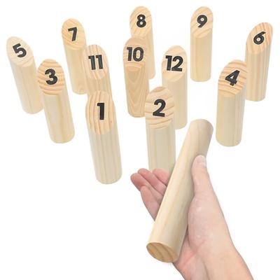 Heizi Mini Açık Kamp Açık Oyun Parti Ahşap Oyun Mölkky Mölkky Çocuklar için (Sadece Mölkky)