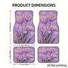 4pcs Car Floor Mats, Pink Heart Surrounding Flowers Dreamy Pattern Polyester Material Universal Fit Easy To Clean All-Season Use