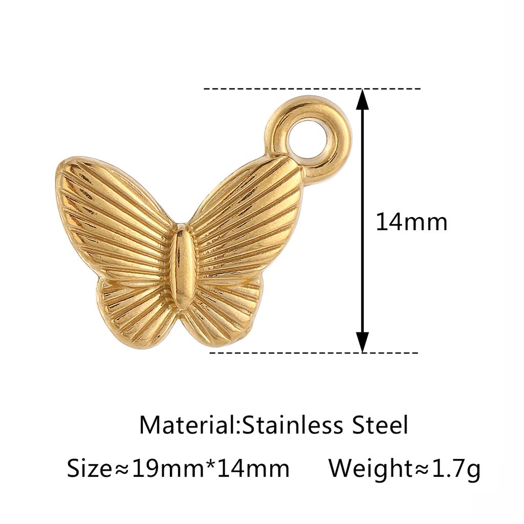 3Pcs Rose Flower/Daisy/Clover/Bee/Butterfly Charms Stainless Steel Pendant DIY Necklace Bracelet Earring Jewelry Making Finding