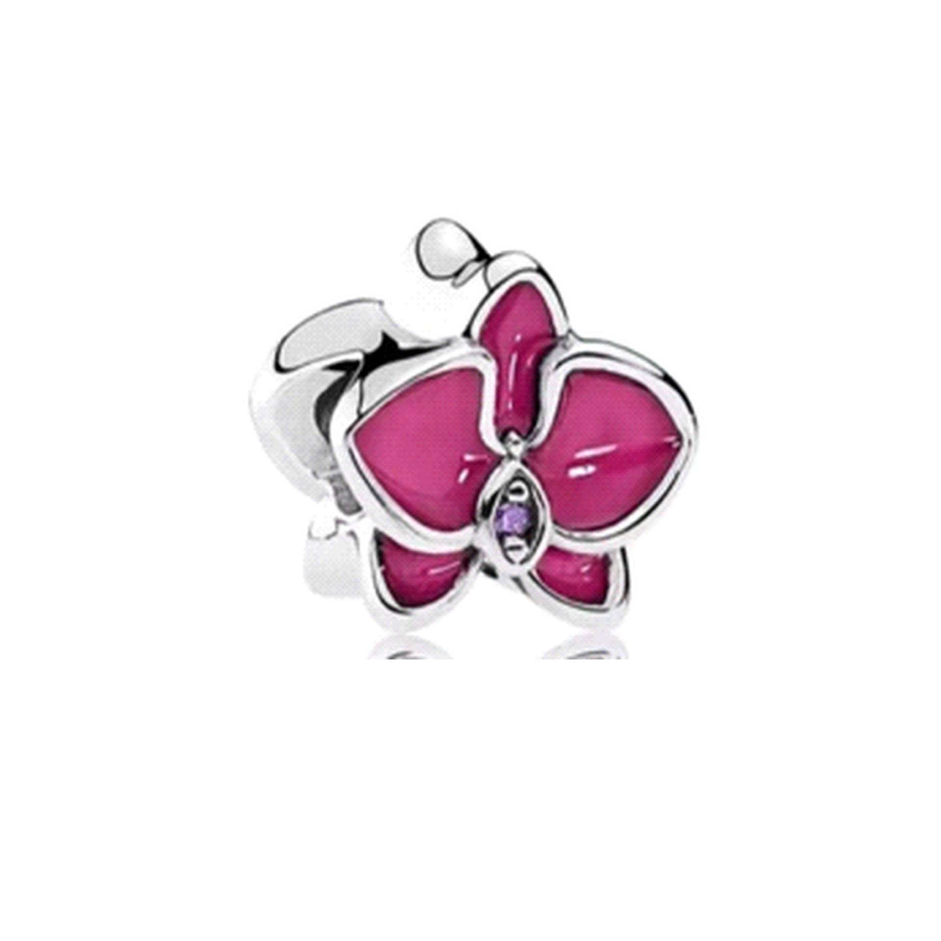 Beads Copper Color Diamond Flower Charm Love Orchid Beads With Bracelet Bracelet Accessories