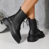 Fashion 2025 High Quality Ladies Shoes Side Zipper Women's Fashion Lace-up Modern Boots Women New Plus Size Best Seller Mid-Calf Boots