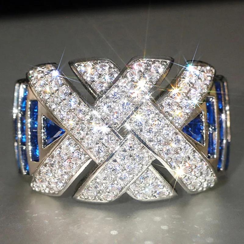 2026 New European and American Design Ring Women's Heavy Industry Shining Cross Design Fashion Personality Niche Zircon
