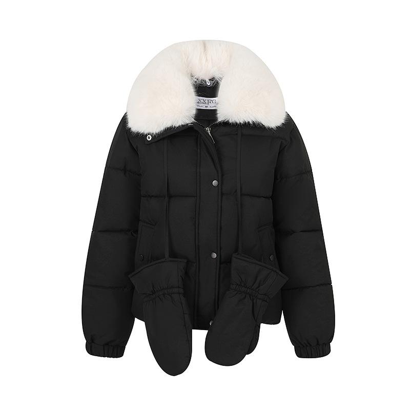 Winter new Korean version loose short cotton-padded clothes women's warm thickened hooded bread clothes cotton-padded jacket