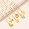 1Pc Waterproof Summer Ocean Animal Starfish Conch Shell Pendant Necklaces Sea Wave Mermaid Tail Aesthetic Collares Jewelry