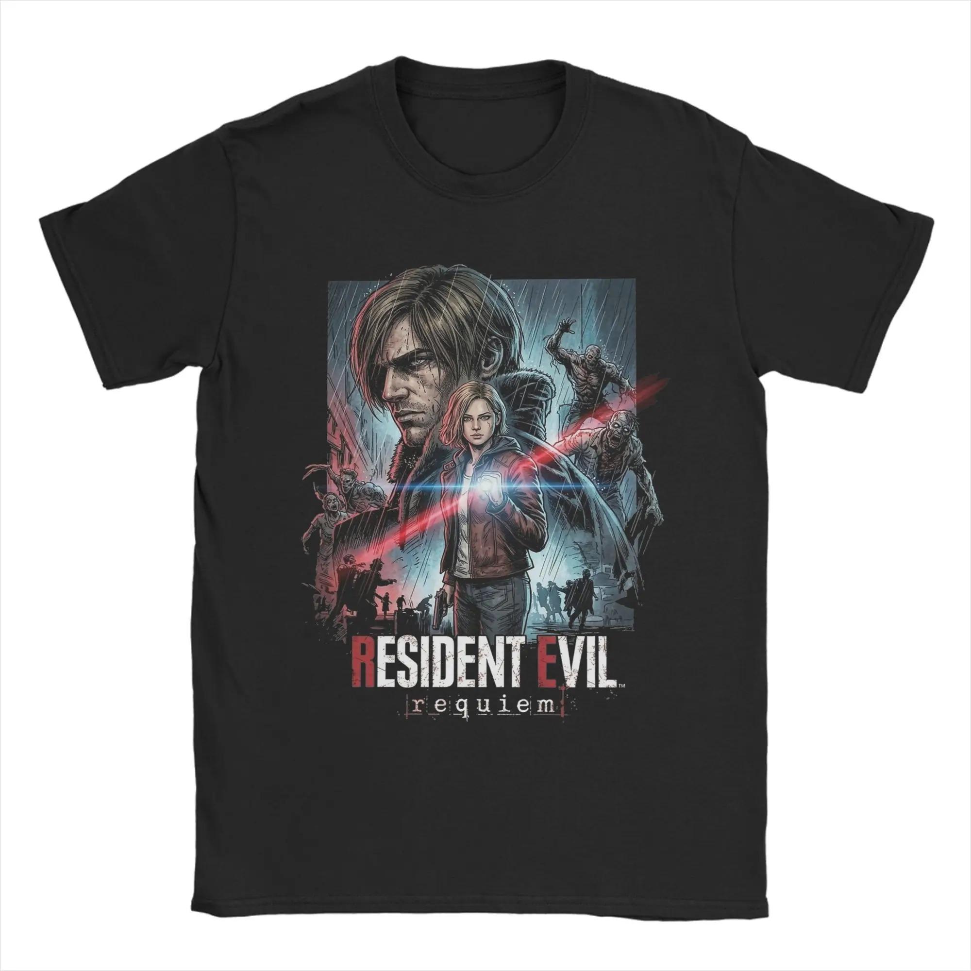 

Футболка Resident Evil Leon & Claire Requiem , Унісекс, Вуличний одяг для фанатів ігор, 100% Бавовна, Повсякденний топ з коротким рукавом M