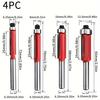 4pc Versatile Trimming & Detailing Kits Premium Woodworking Router Bit Set - Smooth Cutting for Professional Finish