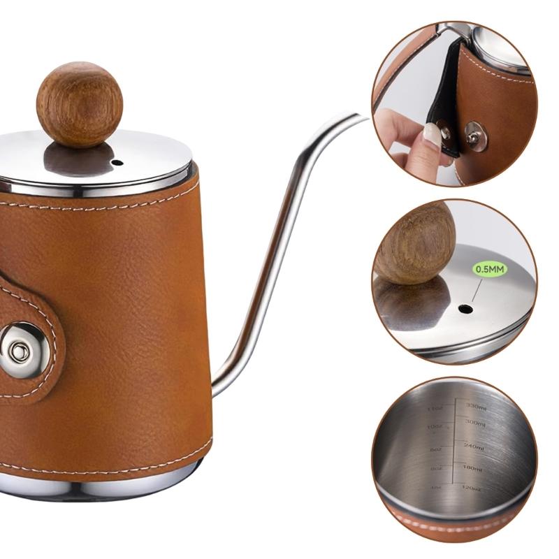 Accuracy Brewing Kaffeekessel Braun Ausgießkessel 12OZ Edelstahl Design Kannen Für Kaffee-Enthusiasten